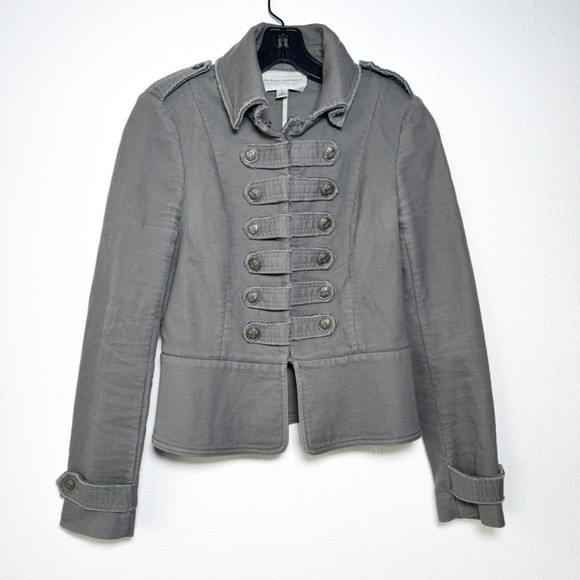 Banana Republic Military Style Grey Jacket Cotton / Spandex Size 4 - Picture 1 of 10